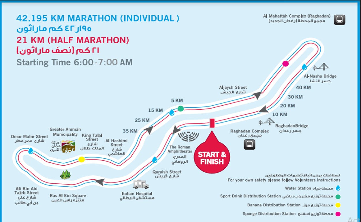 إغلاقات وتحويل طرق يوم إنطلاق ماراثون عمان الدولي في 29/10/2021