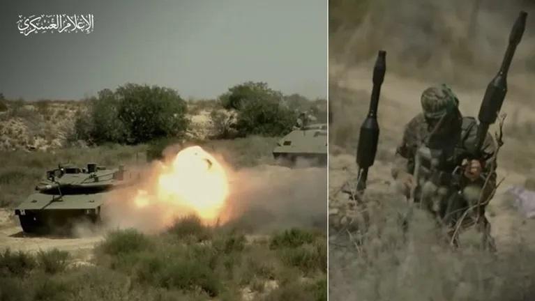 كتائب القسام تدمر دبابتين إسرائيليتين