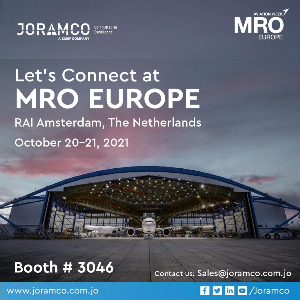 《جورامكو》 تعلن عن مشاركتها في المؤتمر والمعرض الأوروبي لصيانة الطائرات MRO EUROPE 2021